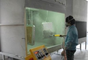Powder spraying of aluminum alloy